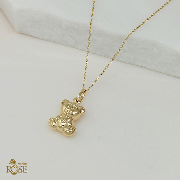 14K Gold Teddy Bear Pendant Necklace – Nana Bijou