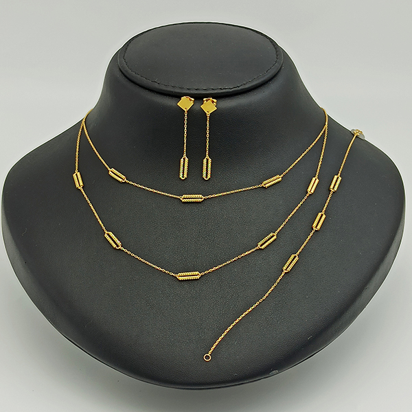 Hallow Bar Set, in 21K Yellow Gold Golden Rose Golden Rose