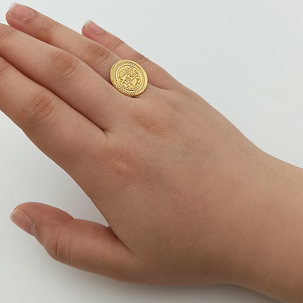 Classic Coins Ring in 21K Yellow Gold Golden Rose Golden Rose