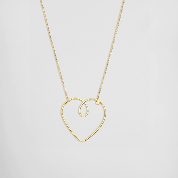 Big Heart Necklace, 18K Yellow Gold| Golden Rose | Golden Rose